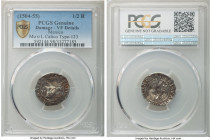 Charles & Johanna "Late Series" 1/2 Real ND (1549-1556) M-L VF Details (Damage) PCGS, Mexico City mint, KM0006.5, Cal-50. Showing a silty patina with ...