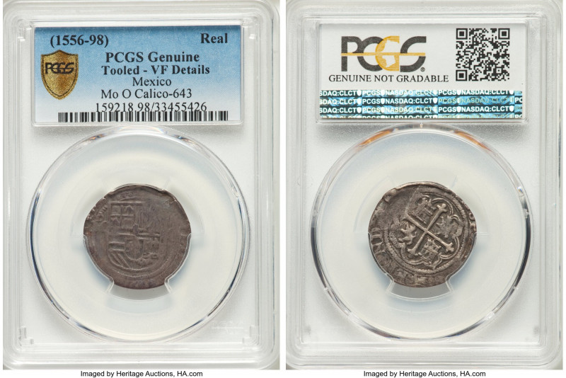 Philip II Cob Real ND (1572-1589) Mo-O VF Details (Tooled) PCGS, Mexico City min...
