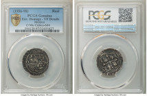 Philip II Cob Real ND (1572-1589) O-Mo VF Details (Environmental Damage) PCGS, Mexico City mint, KM26, Cal-229. Well-centered and struck, occupied by ...