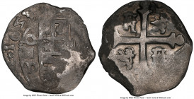 Philip IV Cob Real 1623 Mo-D Clipped NGC, Mexico City mint, cf. KM28 (date unlisted), Cal-696. 2.98gm. An interesting study piece, showing what seems ...