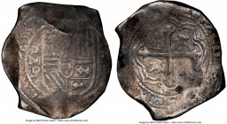Philip IV Cob 8 Reales 1655 Mo-P VF Details (Test Punch Damage) NGC, Mexico City mint, KM45, Cal-1359. 26.63gm. A boldly rendered piece, showing a ful...