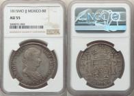 Ferdinand VII 8 Reales 1815 Mo-JJ AU55 NGC, Mexico City mint, KM111. A well-balanced specimen with device detailing that can be fully enjoyed. 

HID09...