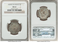 Republic 2 Reales 1830 Mo-JM MS63 NGC, Mexico City mint, KM374.10. A lovely toned piece, showing chiseled motifs upon reflective fields. 

HID09801242...