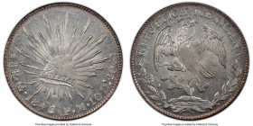 Republic 8 Reales 1848 Go-PM MS62+ PCGS, Guanajuato mint, KM377.8, DP-Go31. Bearing the finest grade awarded by PCGS to this variety, this offering tr...