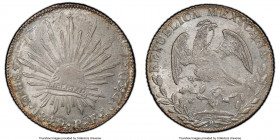 Republic 8 Reales 1849 Go-PF MS63+ PCGS, Guanajuato mint, KM377.8, DP-Go33. A confident strike and radiant icy fields make this specimen truly deservi...