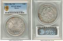Republic 8 Reales 1860 Mo-TH MS62 PCGS, Mexico City mint, KM377.10. Showing deeply engraved motifs upon glossy fields. 

HID09801242017

© 2022 Herita...