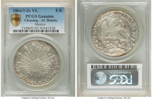 Republic 8 Reales 1864/3 Zs-VL AU Details (Cleaning) PCGS, Zacatecas mint, KM377.13. A boldly rendered example of this overdate variety. 

HID09801242...