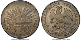Republic 8 Reales 1869 Pi-PS AU Details (Cleaning) PCGS, San Luis Potosi mint, KM377.12. A specimen with crisp preserved devices and hints of luster. ...