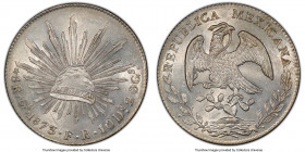 Republic 8 Reales 1873 Go-FR MS62 PCGS, Guanajuato mint, KM377.8, DP-Go53. Showing active cartwheel luster that enhances the boldly struck motifs. 

H...