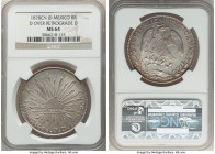 Republic 8 Reales 1878 Cn-JD MS64 NGC, Culiacan mint, KM377.3, DP-Cn37. D over retrograde D variety. A whimsical variety where the die-sinker punched ...