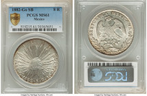Republic 8 Reales 1882 Go-SB MS61 PCGS, Guanajuato mint, KM377.8. A bold and evenly struck specimen with intensely lustrous surfaces, enveloped by fai...