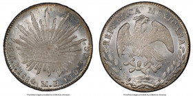 Republic 8 Reales 1884 Pi-MH MS63+ PCGS, San Luis Potosi mint, KM377.12, DP-Pi73. An impressive survivor, showcasing Choice surfaces with luxurious lu...
