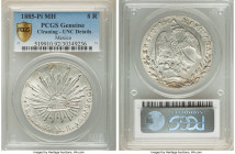Republic 8 Reales 1885 Pi-MH UNC Details (Cleaning) PCGS, San Luis Potosi mint, KM377.12. A handsome example that exhibits nicely preserved devices an...