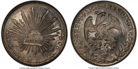 Republic 8 Reales 1886 Mo-MH MS61 PCGS, Mexico City mint, KM377.10. Cascading mint luster throughout the glossy surfaces. 

HID09801242017

© 2022 Her...