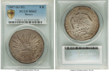 Republic 8 Reales 1887 Ho-FG MS62 PCGS, Hermosillo mint, KM377.9, DP-Ho34. Crisp and lustrous, bathed in a light slate patina, it stands as the sole f...