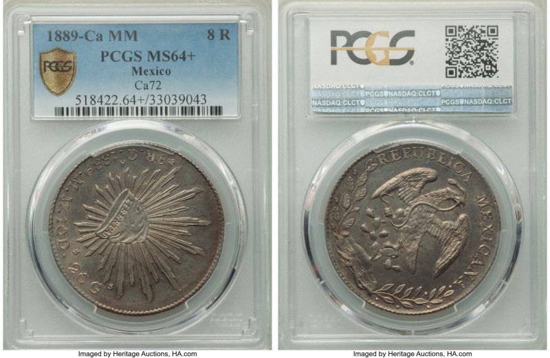 Republic 8 Reales 1889 Ca-MM MS64+ PCGS, Chihuahua mint, KM377.2, DP-Ca72. A tem...