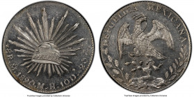 Republic 8 Reales 1890 Mo-MH MS62 PCGS, Mexico City mint, KM377.10. An offering with decidedly glassy fields that emphasize the recognizable decorativ...