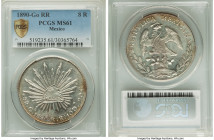 Republic 8 Reales 1890 Go-RR MS61 PCGS, Guanajuato mint, KM377.8. A remarkably flashy and conservatively graded specimen showing fully-defined devices...