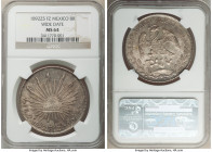 Republic 8 Reales 1892 Zs-FZ MS64 NGC, Zacatecas mint, KM377.13. Wide Date. A near-gem survivor of this one-year type, bathed in a deep cabinet tone t...