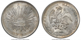 Republic 8 Reales 1893 Zs-FZ MS64+ PCGS, Zacatecas mint, KM377.13, DP-Zs79. Short from a gem designation, showcasing satin lustrous surfaces. 

HID098...