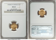 Republic gold Peso 1900 Mo-M MS64 NGC, Mexico City mint, KM410.5. A fine representative with whirling champagne luster and very respectable detail pre...