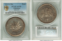 Chihuahua. Revolutionary "Army of the North" Peso 1915 CHa-FM AU55 PCGS, Chihuahua mint, KM619. A boldly rendered survivor of this revolutionary issue...