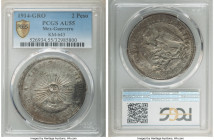 Guerrero. Revolutionary 2 Pesos 1914-GRO AU55 PCGS, Guerrero mint, KM643. A typically crude issue, showing a dove patina with underlying blushes of lu...