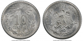 Estados Unidos 10 Centavos 1909-M MS66 PCGS, Mexico City mint, KM428. Dove-gray frosted fields. The finest grade recorded by PCGS. 

HID09801242017

©...