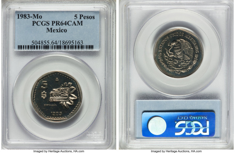 Estados Unidos Proof 5 Pesos 1983-Mo PR64 Cameo PCGS, Mexico City mint, KM485. A...