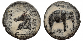 SELEUKID KINGS OF SYRIA, Seleukos I Nikator, 312-281 BC. Ae (bronze, 5.98 g, 20 mm), Apamea-on-the-Orontes, circa 300-281 BC. Elephant standing right....