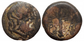 LAKONIA. Lakedaimon (Sparta). C. Julius Eurycles. 31-7 BC. As (bronze, 6.13 g, 21 mm). Head of Zeus right. Rev. Upright club; Λ-A/EΠI EY/PY-KΛE/O-Σ in...