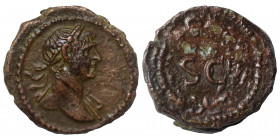 SYRIA, Seleucis and Pieria, Antioch. Trajan, 98-117. Half Quadrans (bronze, 1.39 g, 12 mm). Rome, for use in Syria, 116. Laureate and draped bust of T...