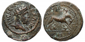 PISIDIA. Antiochia. Severus Alexander, 222-235. Ae (bronze, 2.31 g, 18 mm). IM C SEV ALEXAN radiate, draped and cuirassed bust of Severus Alexander, r...