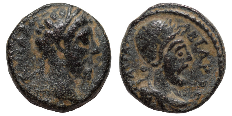 MESOPOTAMIA. Edessa. Septimius Severus with Abgar VIII, 192. Ae (bronze, 2.44 g,...