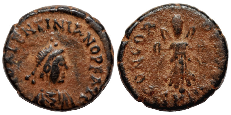 Valentinian III, 425-455. Ae (bronze, 1.09 g, 12 mm). Cyzicus. DN VALENTINIANO P...