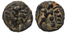 Barbaric imitation (?) of Roman follis, cca. 4th-6th century. Ae (bronze, 0.47 g, 9 mm). Bust to right (?). Rev. Victory. Very fine.