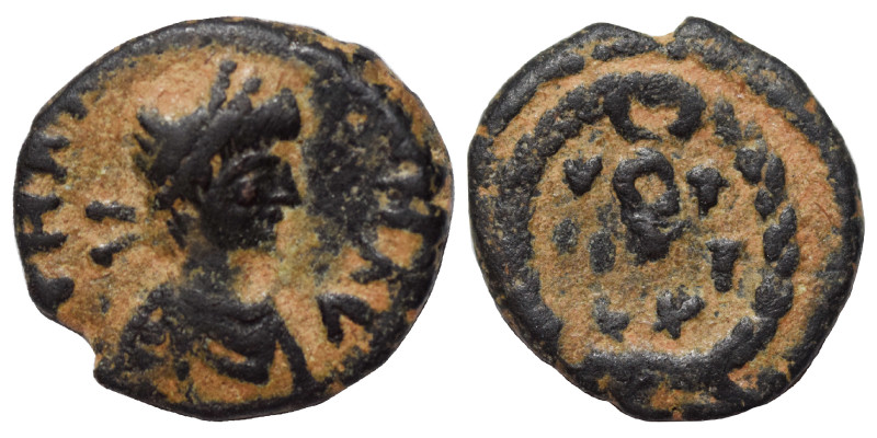 VANDALS. Carthage. Nummus (bronze, 0.65 g, 11 mm). Pearl-diademed and draped bus...