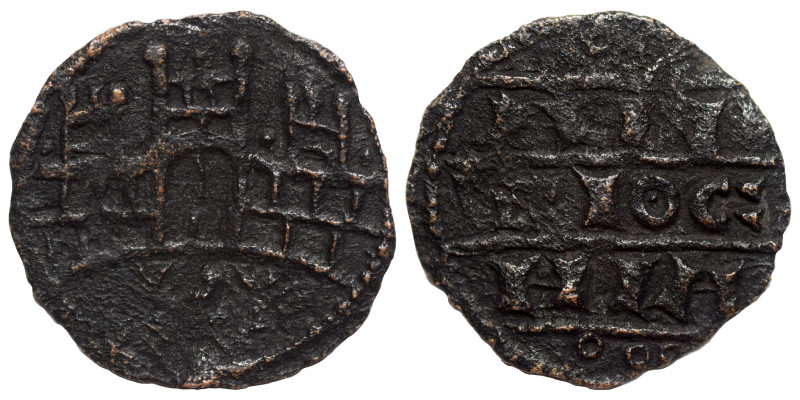 CRUSADERS. Principality of Antioch. Anonymous, 1120-1140. (bronze, 0.54 g, 16 mm...