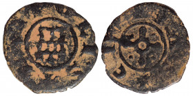 CRUSADERS. County of Tripoli. Bohémond V, 1233-1251. Pougeoise (bronze, 0.90 g, 16 mm), Tripoli. +CIVITAS cross pommetée with central pellet-in-annule...