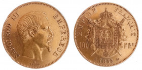 France 100 Francs 1855 A, Napoleon III. AU-UNC