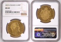France 100 Francs 1857 A. NGC MS60