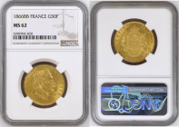 France 50 Francs 1866 BB. NGC MS62