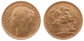Great Britain Sovereign 1871; AU+