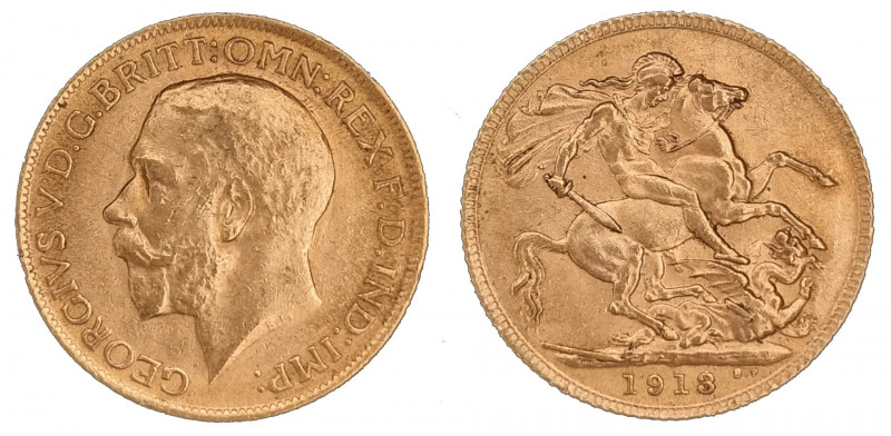 Great Britain Sovereign 1913. KM820; Ruler: George V; Gold (.917) 7,98 g. UNC