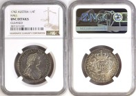 Austria ¼ Thaler 1742. NGC UNC Details