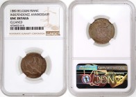 Belgium 1 Franc 1880. NGC UNC Details