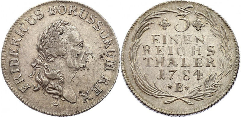 KM# 329; Silver; Mintage: 51888; Friedrich II Obv: Old head Obv. Legend: FRIDERI...