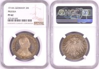 German States Prussia 3 Mark 1914 A. NGC PF-62