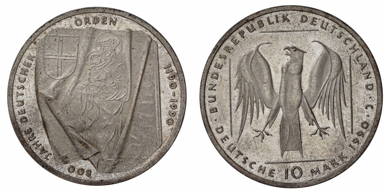 KM# 176; Silver, 0.625; 15.5 g; 800th Anniversary of Teutonic Order; UNC