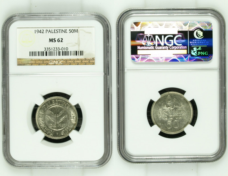Palestine - 50 Mils - 1942 - NGC MS-62